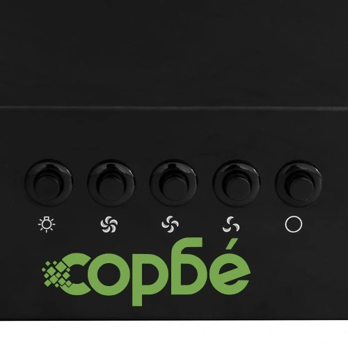 Стенен абсорбатор, 60 см, инокс и закалено стъкло, черен   ➤ топ цена ➤ sorbe.bg