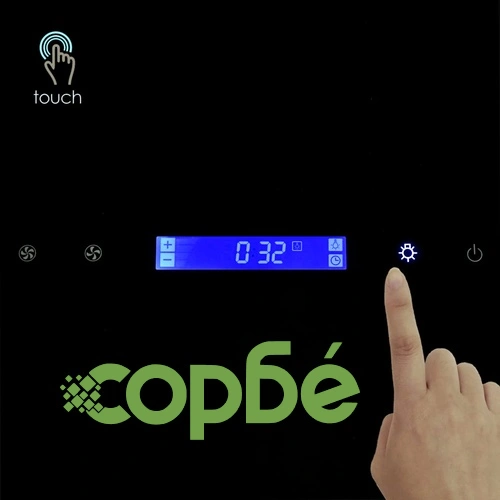 Стенен абсорбатор, 60 см, инокс и закалено стъкло, черен ➤ топ цена ➤ sorbe.bg