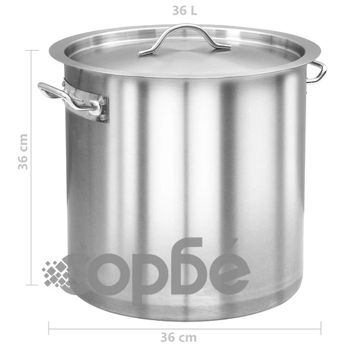Тенджера, 36 л,5 36x36 см, неръждаема стомана ➤ топ цена ➤ sorbe.bg
