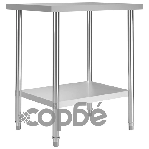 Кухненска работна маса, 80x60x85 см, неръждаема стомана ➤ топ цена ➤ sorbe.bg