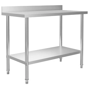 Кухненска работна маса с панел 120x60x93 см неръждаема стомана