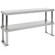 Рафт за работна маса на 2 нива 120x30x35 см неръждаема стомана 