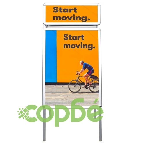 A1 Стопер за клиенти постер стойка с горна част, алуминий ➤ топ цена ➤ sorbe.bg