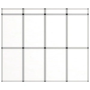 Сгъваема експо стена, 12 панела, 242x200 см, бяла