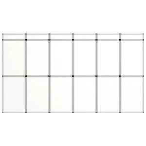 Сгъваема експо стена, 18 панела, 362x200 см, бяла
