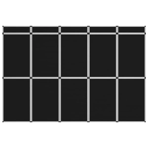 Сгъваема експо стена, 15 панела, 302x200 см, черна