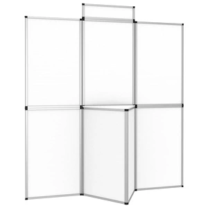 Сгъваема експо стена, 8 панела, с маса, 181x200 см, бяла