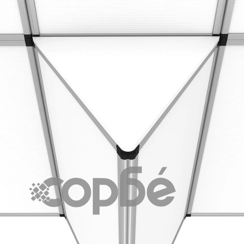 Сгъваема експо стена, 8 панела, с маса, 181x200 см, бяла ➤ топ цена ➤ sorbe.bg