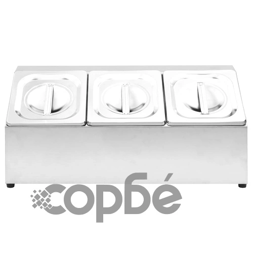 Гастронорм контейнер държач с 3 GN съда 1/6 неръждаема стомана ➤ топ цена ➤ sorbe.bg