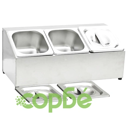 Гастронорм контейнер държач с 3 GN съда 1/6 неръждаема стомана ➤ топ цена ➤ sorbe.bg