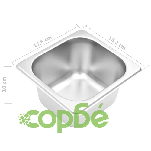 Гастронорм контейнер държач с 3 GN съда 1/6 неръждаема стомана ➤ топ цена ➤ sorbe.bg