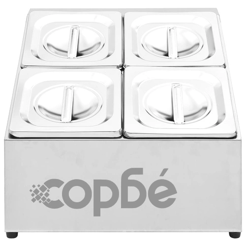 Гастронорм контейнер държач с 4 GN съда 1/6 неръждаема стомана ➤ топ цена ➤ sorbe.bg