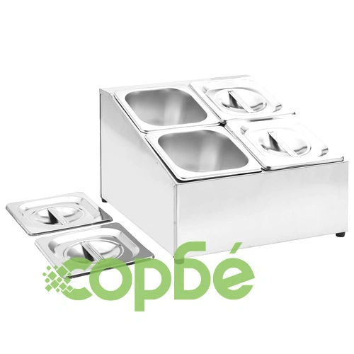 Гастронорм контейнер държач с 4 GN съда 1/6 неръждаема стомана ➤ топ цена ➤ sorbe.bg