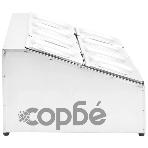 Гастронорм контейнер държач с 8 GN съда 1/6 неръждаема стомана ➤ топ цена ➤ sorbe.bg