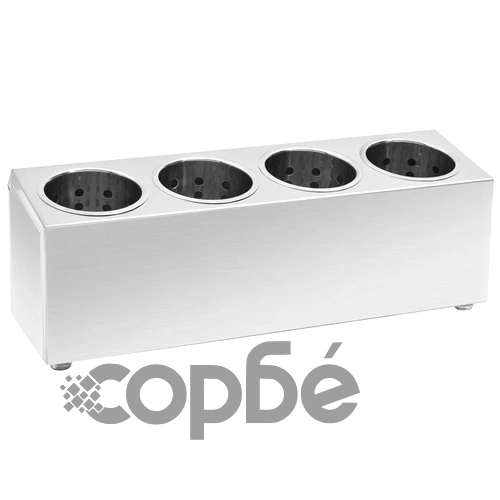 Държач за прибори за хранене, 4 решетки, правоъгълен, инокс  ➤ топ цена ➤ sorbe.bg