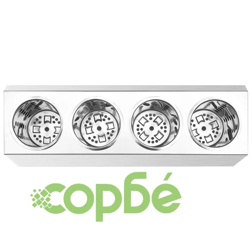 Държач за прибори за хранене, 4 решетки, правоъгълен, инокс  ➤ топ цена ➤ sorbe.bg