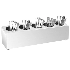 Държач за прибори за хранене, 5 решетки, правоъгълен, инокс 