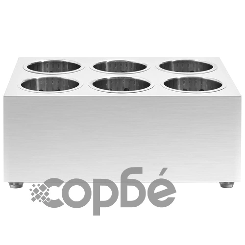 Държач за прибори за хранене, 6 решетки, квадратен, инокс  ➤ топ цена ➤ sorbe.bg