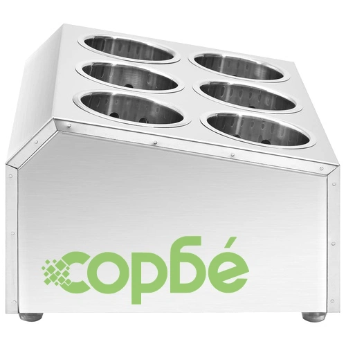 Държач за прибори за хранене, 6 решетки, квадратен, инокс  ➤ топ цена ➤ sorbe.bg