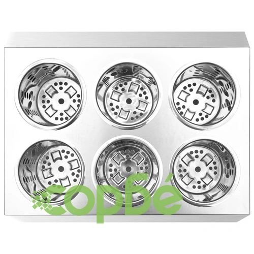 Държач за прибори за хранене, 6 решетки, квадратен, инокс  ➤ топ цена ➤ sorbe.bg