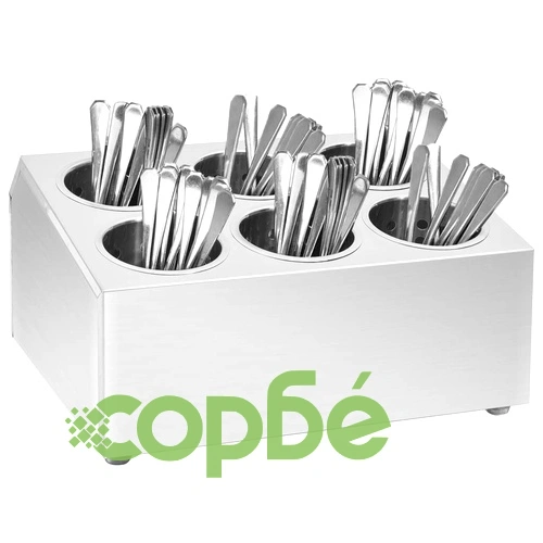 Държач за прибори за хранене, 6 решетки, квадратен, инокс  ➤ топ цена ➤ sorbe.bg