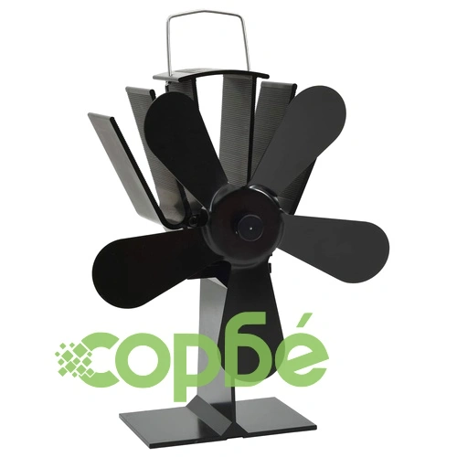 Вентилатор за печка за топъл въздух, 5 перки, черен ➤ топ цена ➤ sorbe.bg