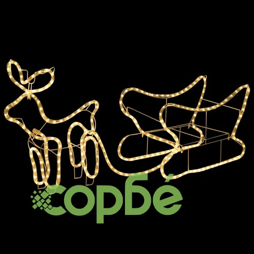 Коледна украса за открито северен елен с шейна 252 LED ➤ топ цена ➤ sorbe.bg