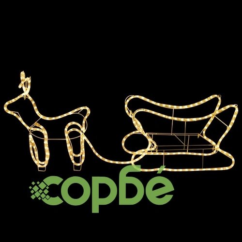 Коледна украса за открито северен елен с шейна 252 LED ➤ топ цена ➤ sorbe.bg