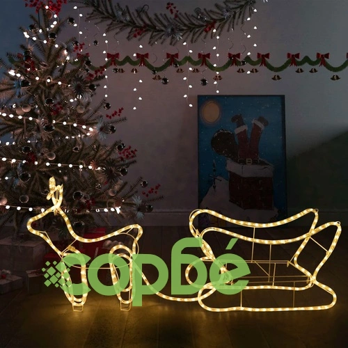 Коледна украса за открито северен елен с шейна 252 LED ➤ топ цена ➤ sorbe.bg
