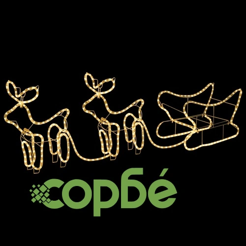Коледна украса за открито северни елени с шейна 576 LED   ➤ топ цена ➤ sorbe.bg