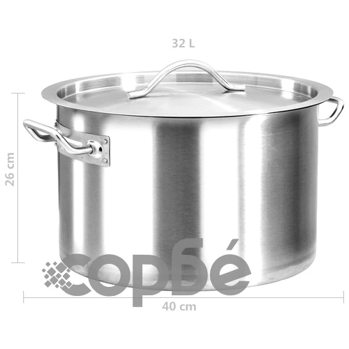Тенджера, 32 л, 40x26 см, неръждаема стомана ➤ топ цена ➤ sorbe.bg