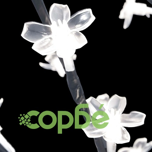 Коледно дърво, 128 студено бeли LED, разцъфнала череша, 120 см ➤ топ цена ➤ sorbe.bg