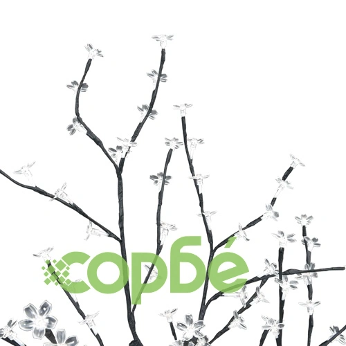 Коледно дърво, 128 студено бeли LED, разцъфнала череша, 120 см ➤ топ цена ➤ sorbe.bg