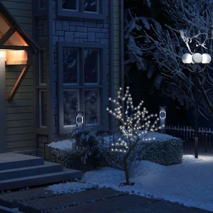 Коледно дърво, 128 студено бeли LED, разцъфнала череша, 120 см