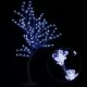Коледно дърво, 128 сини LED, разцъфнала череша, 120 см