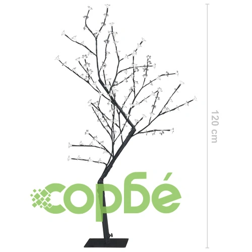 Коледно дърво, 128 сини LED, разцъфнала череша, 120 см ➤ топ цена ➤ sorbe.bg