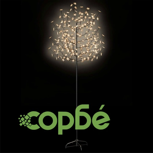 Коледно дърво, 220 LED топло бeли, разцъфнала череша, 220 см ➤ топ цена ➤ sorbe.bg