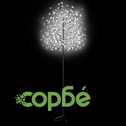 Коледно дърво, 220 LED студено бeли, разцъфнала череша, 220 см ➤ топ цена ➤ sorbe.bg