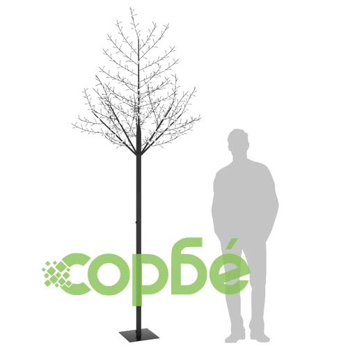 Коледно дърво, 600 LED студено бeли, разцъфнала череша, 300 см ➤ топ цена ➤ sorbe.bg