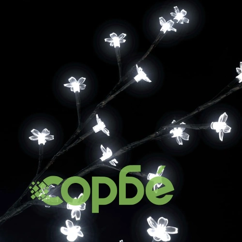 Коледно дърво, 600 LED студено бeли, разцъфнала череша, 300 см ➤ топ цена ➤ sorbe.bg