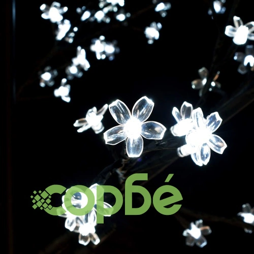 Коледно дърво, 600 LED студено бeли, разцъфнала череша, 300 см ➤ топ цена ➤ sorbe.bg
