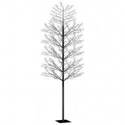 Коледно дърво, 2000 LED студено бeли, разцъфнала череша, 500 см