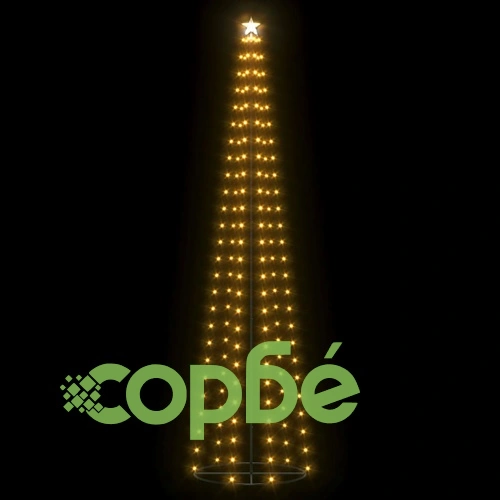 Коледна елха конус, 136 LED топло бяло, декорация, 70x240 см ➤ топ цена ➤ sorbe.bg