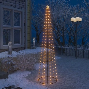 Коледна елха конус, 136 LED топло бяло, декорация, 70x240 см