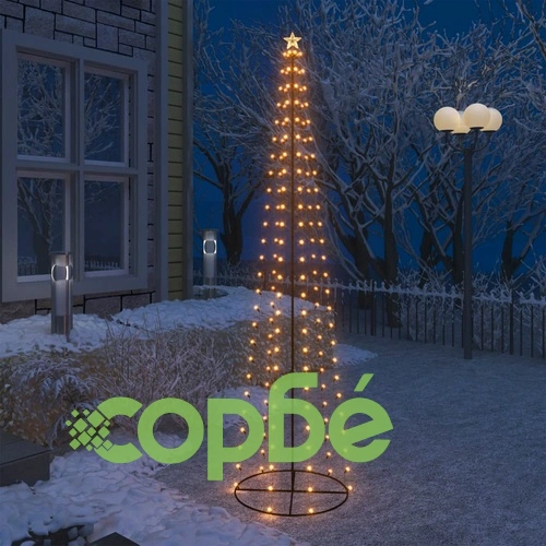 Коледна елха конус, 136 LED топло бяло, декорация, 70x240 см ➤ топ цена ➤ sorbe.bg