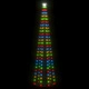 Коледна елха конус, 136 LED цветни, декорация, 70x240 см