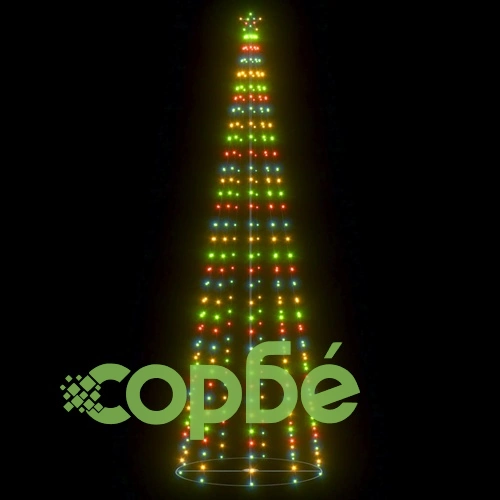 Коледна елха конус, 330 LED цветни, декорация, 100x300 см ➤ топ цена ➤ sorbe.bg