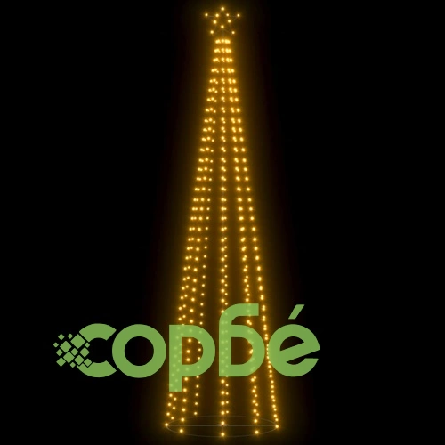 Коледна елха конус, 400 LED топло бяло, декорация, 100x360 см ➤ топ цена ➤ sorbe.bg