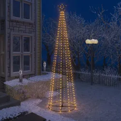 Коледна елха конус, 400 LED топло бяло, декорация, 100x360 см
