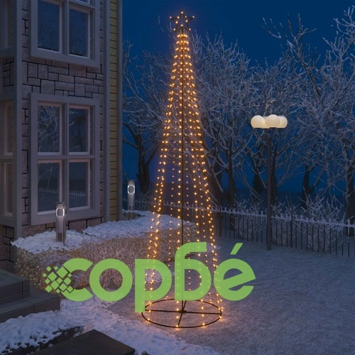 Коледна елха конус, 400 LED топло бяло, декорация, 100x360 см ➤ топ цена ➤ sorbe.bg